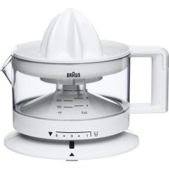 Braun Tribute Collection CJ 3000 Citrus Press - 5 Pulp Control Settings & Reverse Function - Sleek White Design